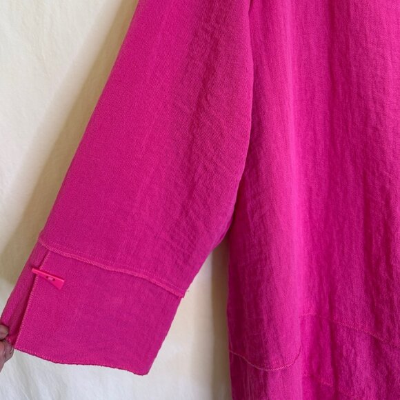NWOT Ali Miles Women's Pink Lagenlook Top Size 2X Buttons Relaxed Boho - Picture 3 of 8